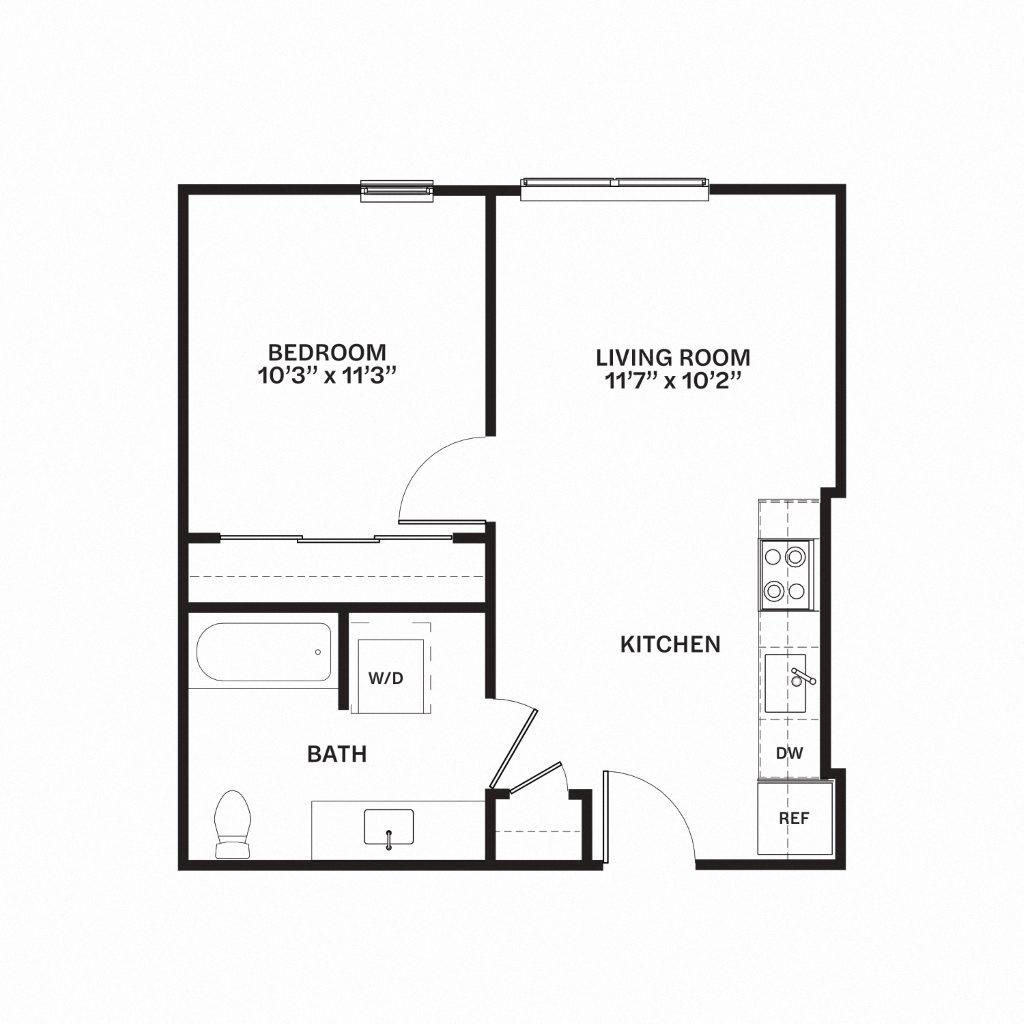 C10 MFTE Floor Plan at Corner 63 Apartments in Seattle, Washington